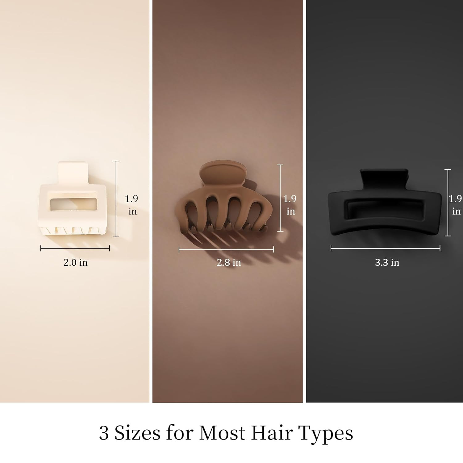 Small Medium Claw Clips for Women, 3 Styles Hair Clips for Thick and Thin Hair,