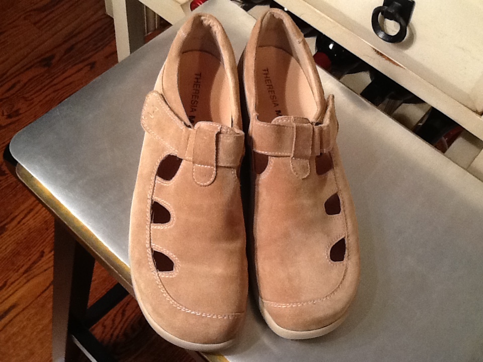 WOMEN Tan Suede THERESIA M Sz, 7 Boston Mittel MARY JANE