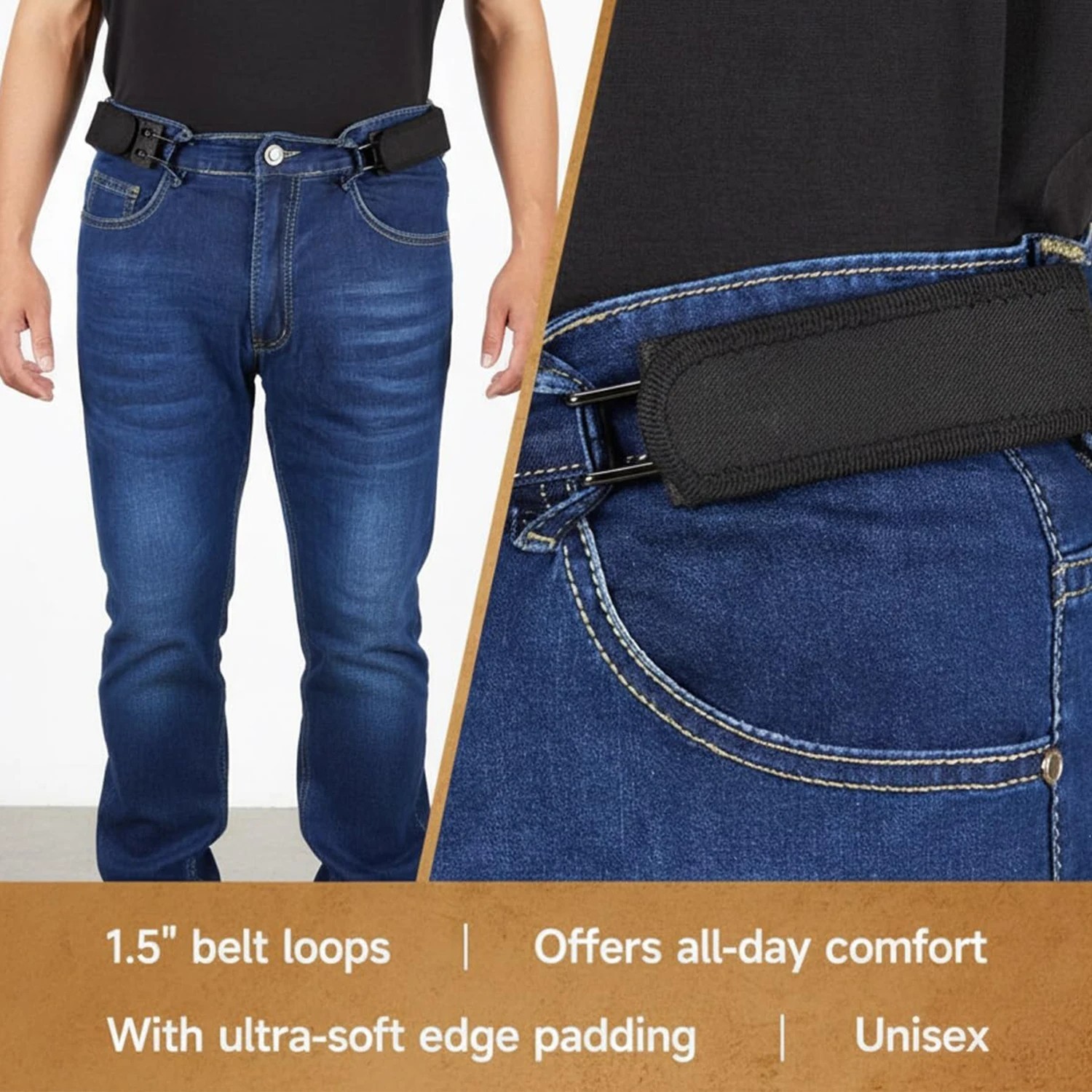 Elastic Belt Hook Waist Metal Invisible Tactical Buckle-Less Closure 1/2PCS