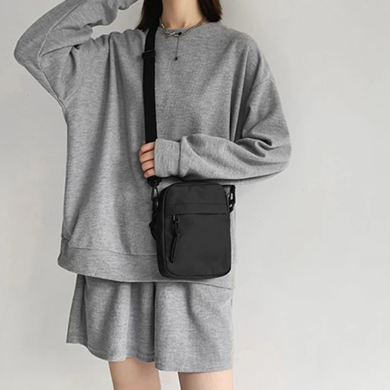 Unisex Crossbody Bag Solid Color Lightweight Shoulder Phone Bag Small Pouch