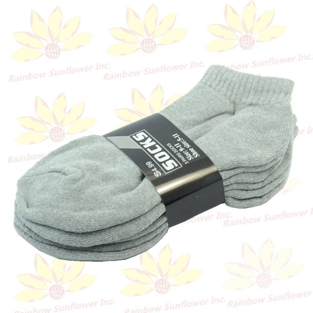 Gray 3-12 Pairs For Men Ankle Quarter Crew Socks Cotton Low Cut Size 9-11 10-13