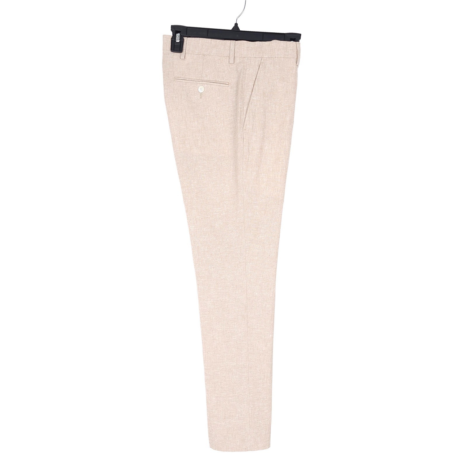 Tommy Hilfiger Mens Modern Fit Dress Pants 38×34 Tan Solid Linen Cotton Blend