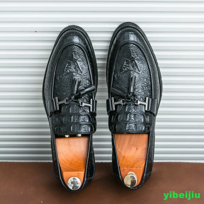 Men Business Alligator Crocodile Pattern Leather Shoes Tassel Oxford Fashion Man