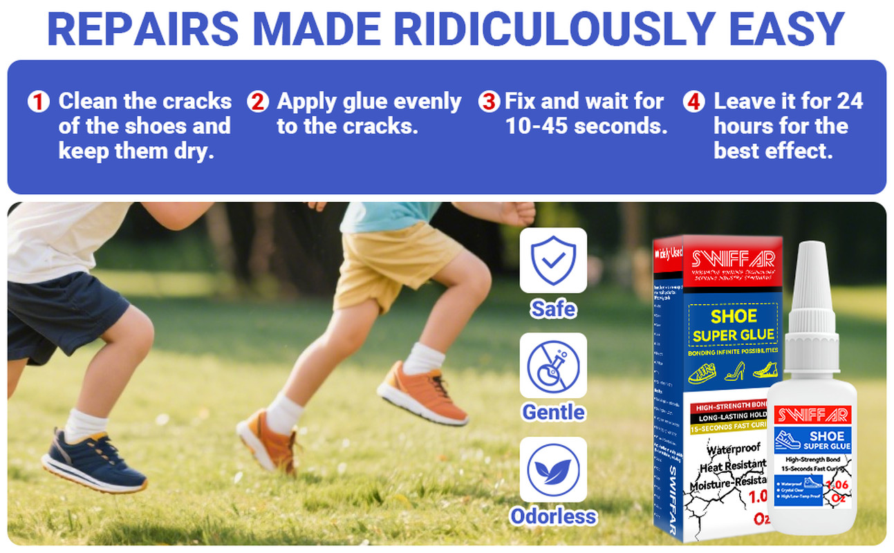 Shoe Repair Glue Waterproof Clear Adhesive Sole Fix Sneakers Boots Leather Heels