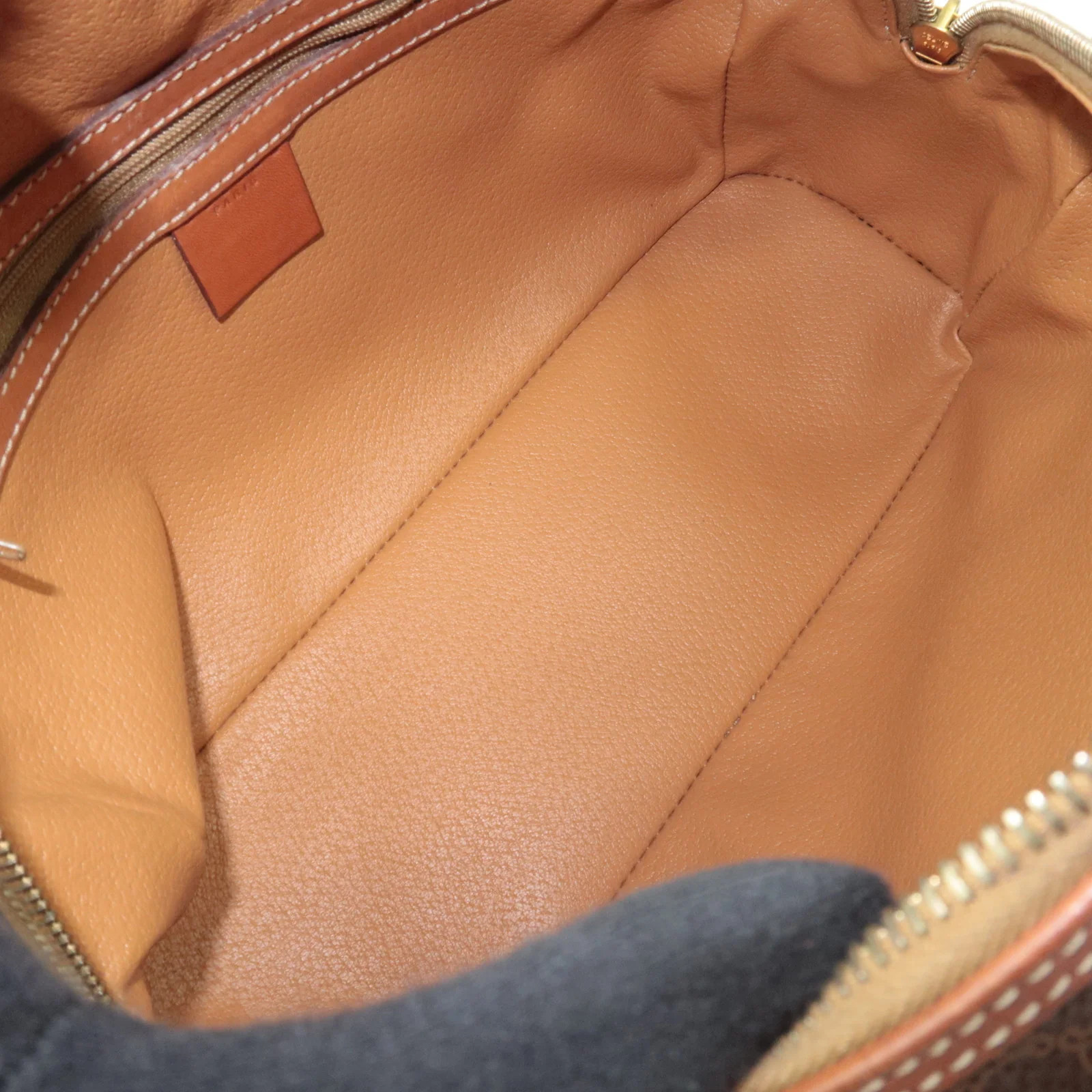 CELINE Macadam PVC Leather Handbag Brown Authentic