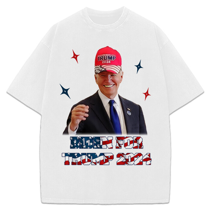 Biden For Donald Trump 2024 Maga Hat Funny Parody Custom Graphic T-Shirt