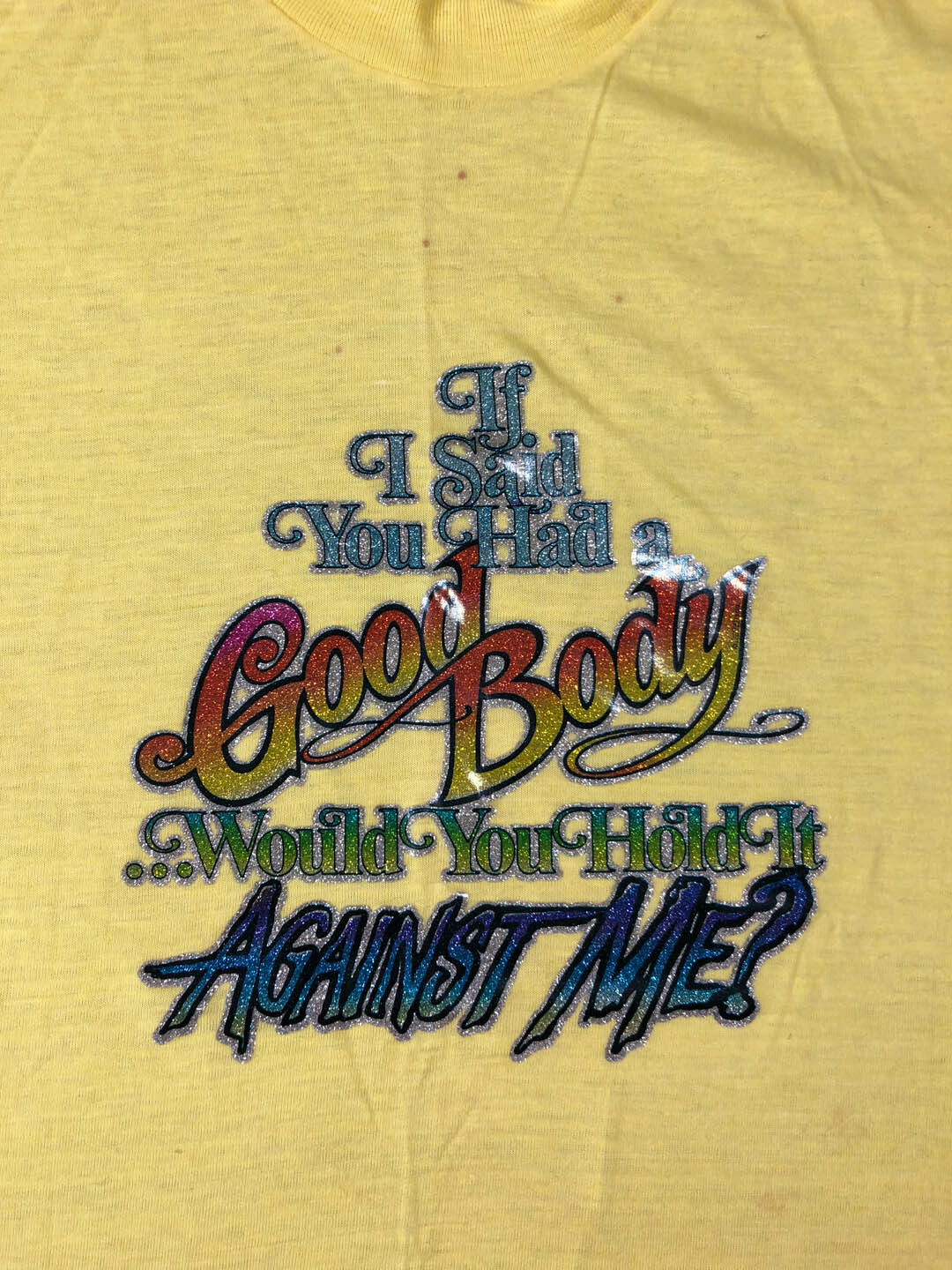 Vintage Good Body Joke Shirt Hot Rod Car Body Novelty Tee 501