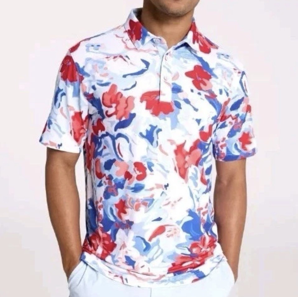 NEW Walter Hagen Polo Shirt Mens Floral Performance 11 Golf Tropical UPF 50+ XL