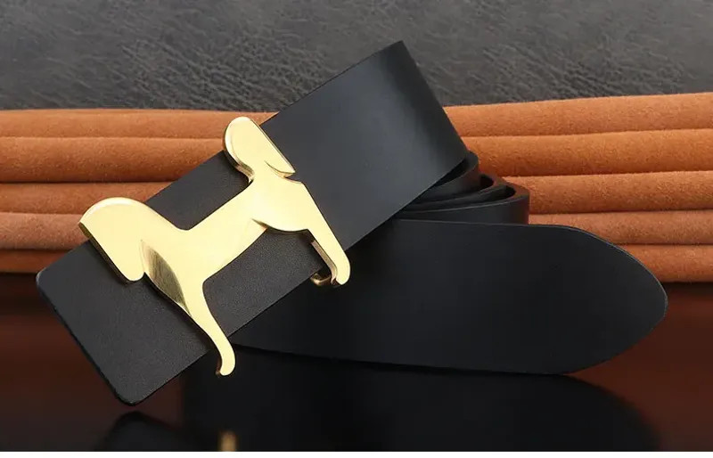 Grade Stainless steel horse 3.8cm wide slide buckle men belts High genuine.