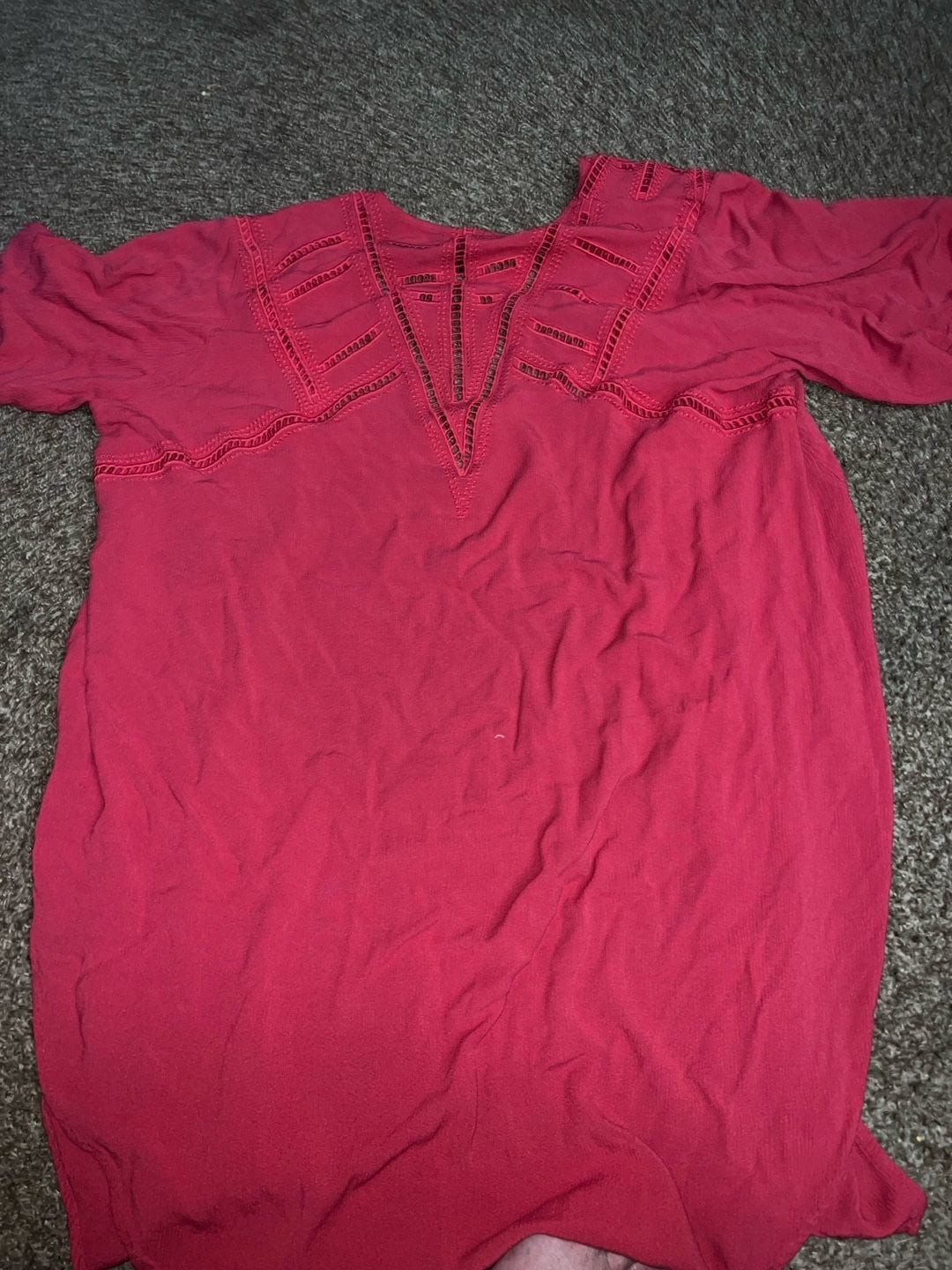 Torrid Dark Pink Crochet Inset Gauze Hi-Lo Tunic Blouse