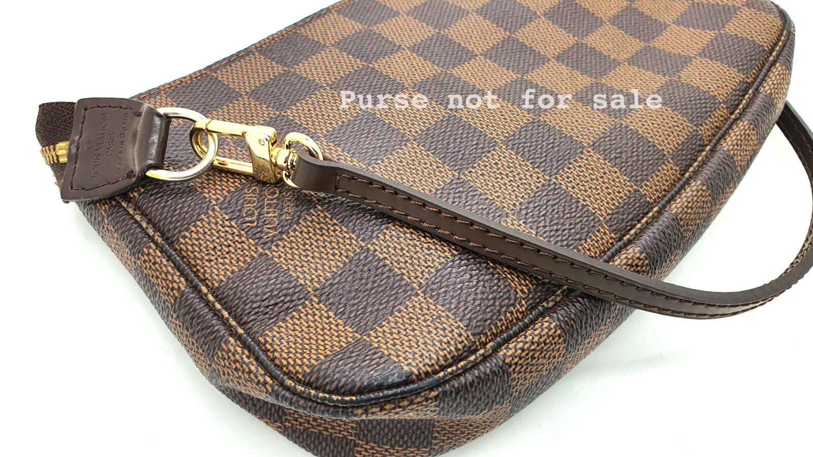 duyp Vachetta Short Leather Strap for Pochette Accessoires mini pouch purse bag