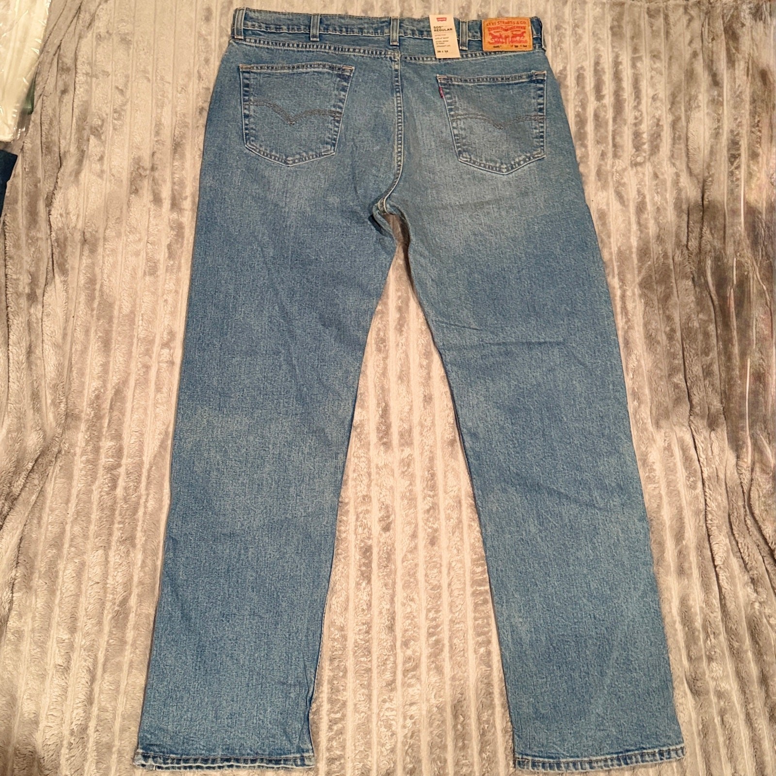 Levi’s 505 Regular Fit Stretch Jeans Men’s 38×34 NWT Medium Wash Blue New