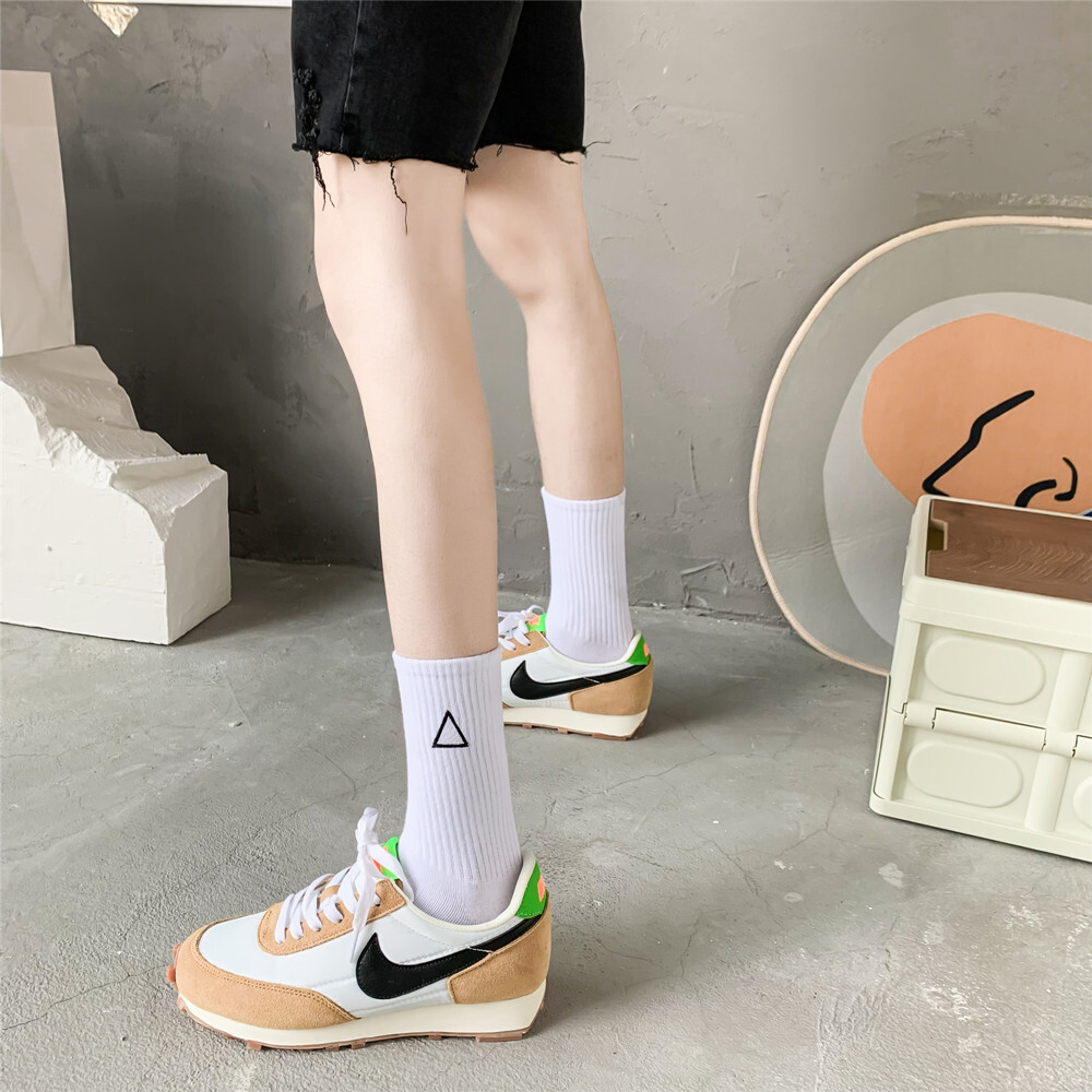 Women Men Cotton Athletic Sports Crew Socks Striped Over Ankle Casual Classic