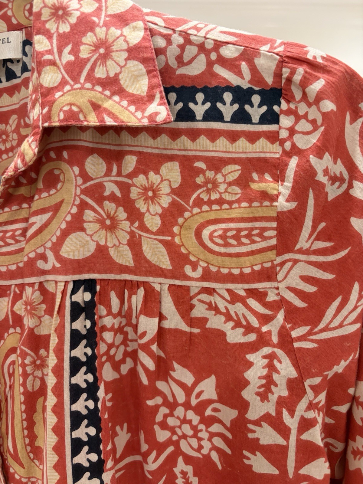 Maison Hotel Bruna Blouse/Shirt Palm Rosso Print Medium 100% Cotton slow fashion