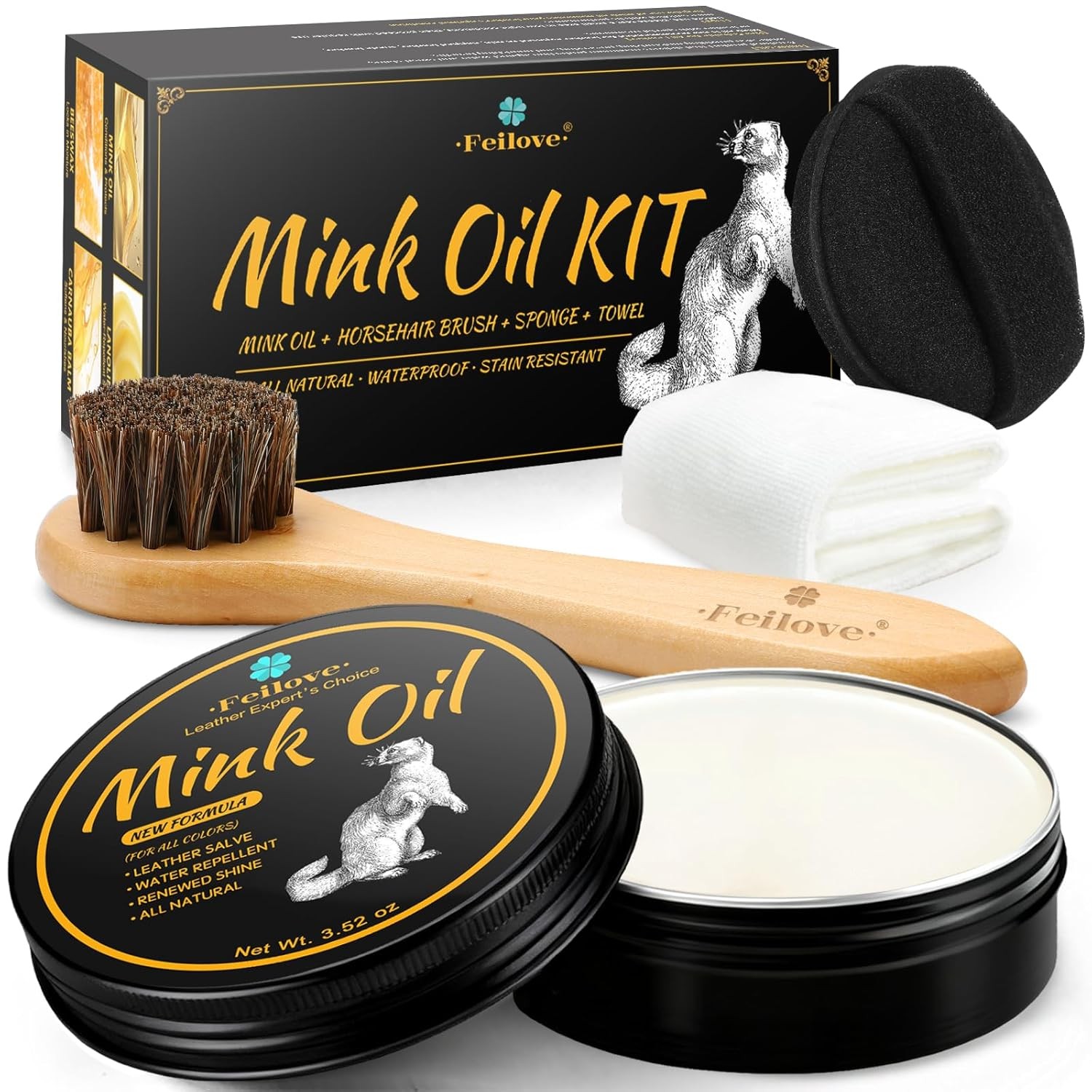 4 in 1 Waterproof Mink Oil Leather Conditioner Cleaner Treatment Spray 3.52 oz