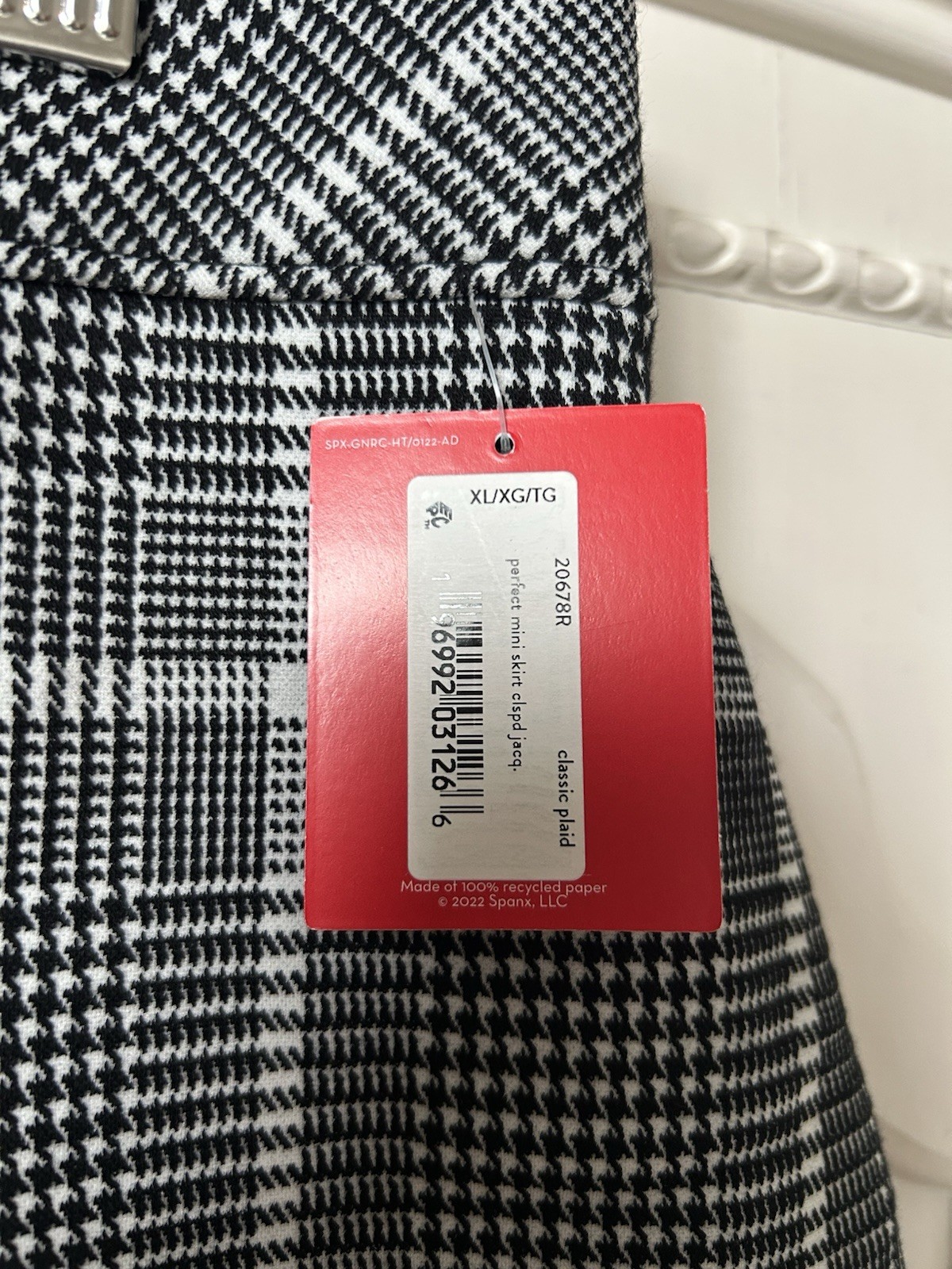 NWT SPANX Women’s Plaid A-Line Mini Skirt XL Academia Chic Capsule Elegant