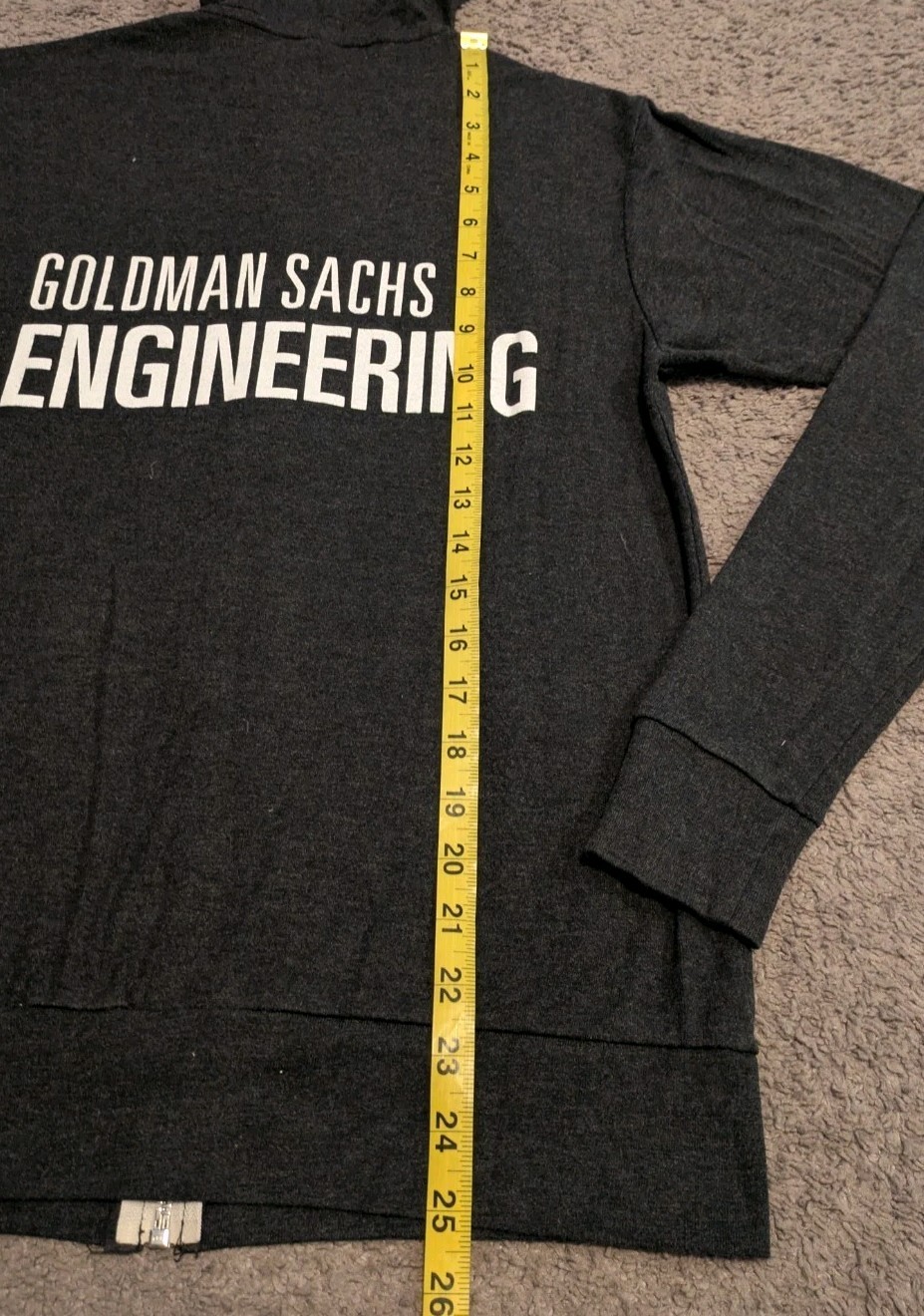 Bella + Canvas Goldman Sachs Engineers Full Zip Employee Gray Hoodie Men’s Small