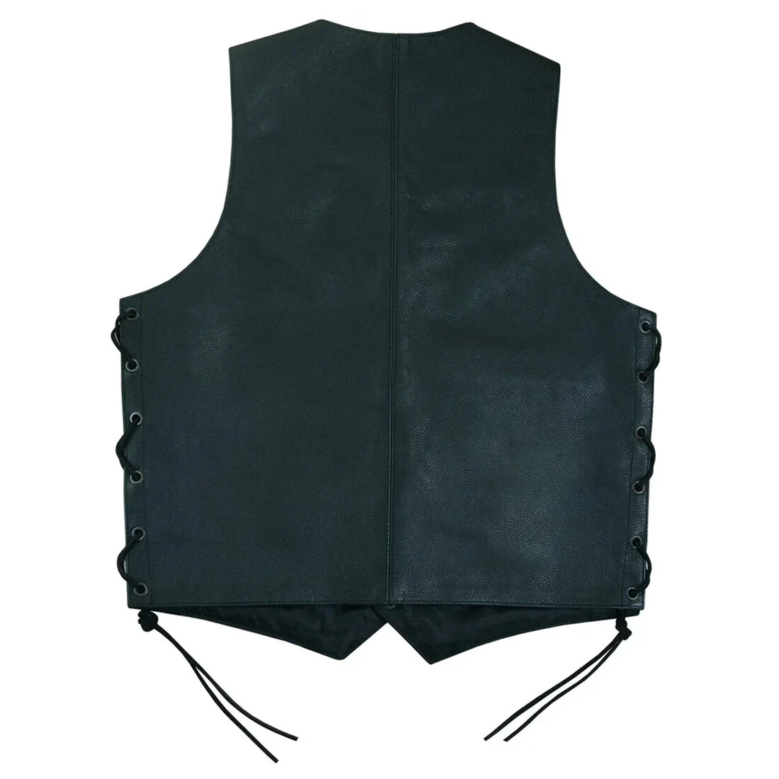 Kids Traditional Motorcycle Black Toddler Cowhide Leather Vest Laceup Biker Boys