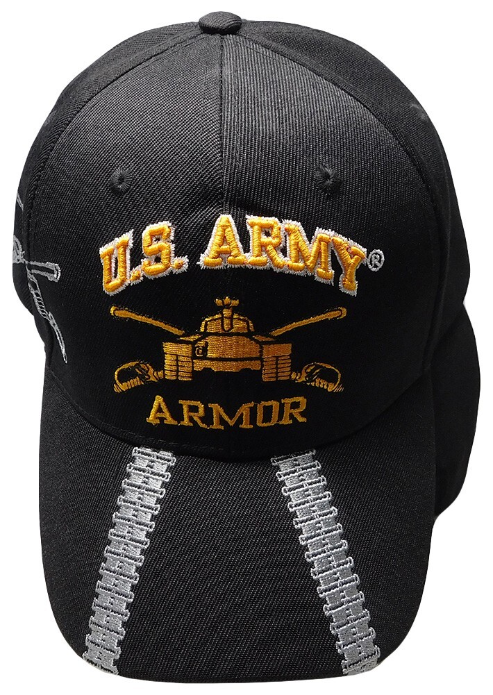 US Army Armor Tank Black Shadow Acrylic Adjustable Embroidered Cap Hat Licensed