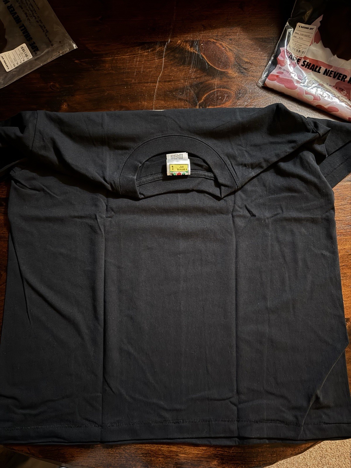 A Bathing Ape BAPE Black Check T Shirt Size L New With Tags & OG Bag