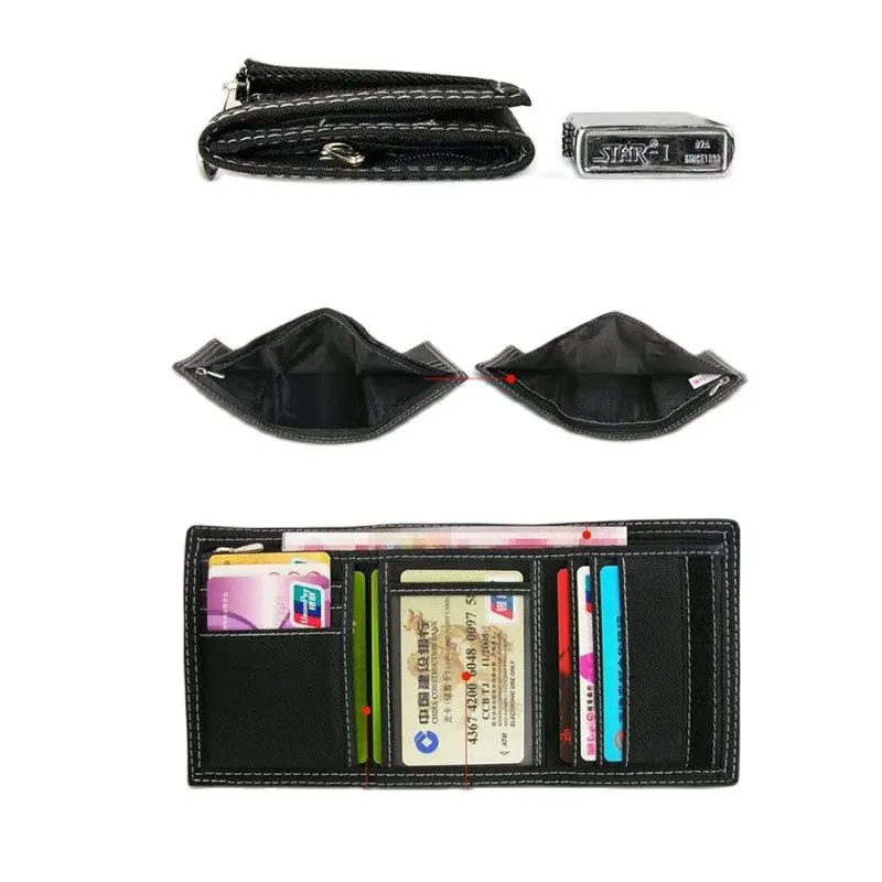 Teens Nylon Trifold Casual Gray Wallet for Male Men Women Young Novelty Money Ba