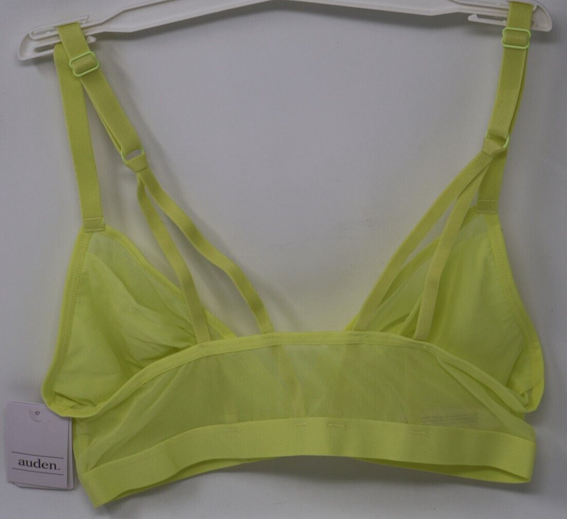 Auden Lime Green Yellow Mesh Bralette Bra Size Medium New