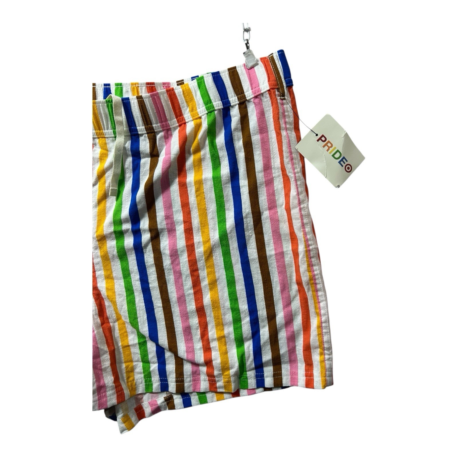 Pride Adult Bold Rainbow Elastic Pull-On Woven Shorts Unisex Adults Size 2XL New