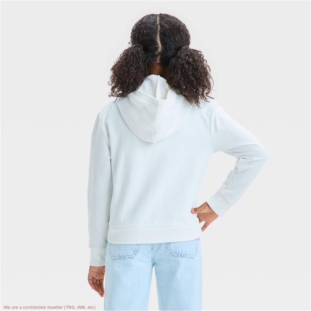Girls’ Hearts French Terry Zip-Up Hoodie – Cat & Jack Cream M *SEE DEAL!!!*