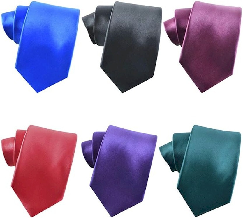 Mens 100% Solid Color Silk Neck Tie 58″ long (actual length varies 56″ to 60″)