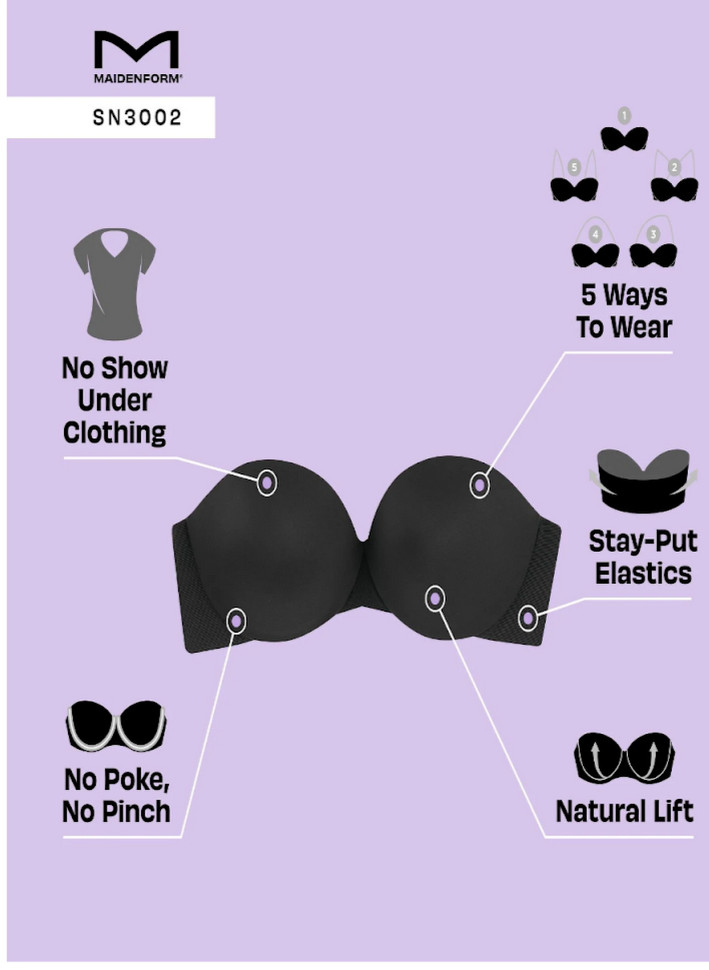 NEW MAIDENFORM DREAMWIRE STRAPLESS LIFT BRA STYLE # SN3002 Choose color and size