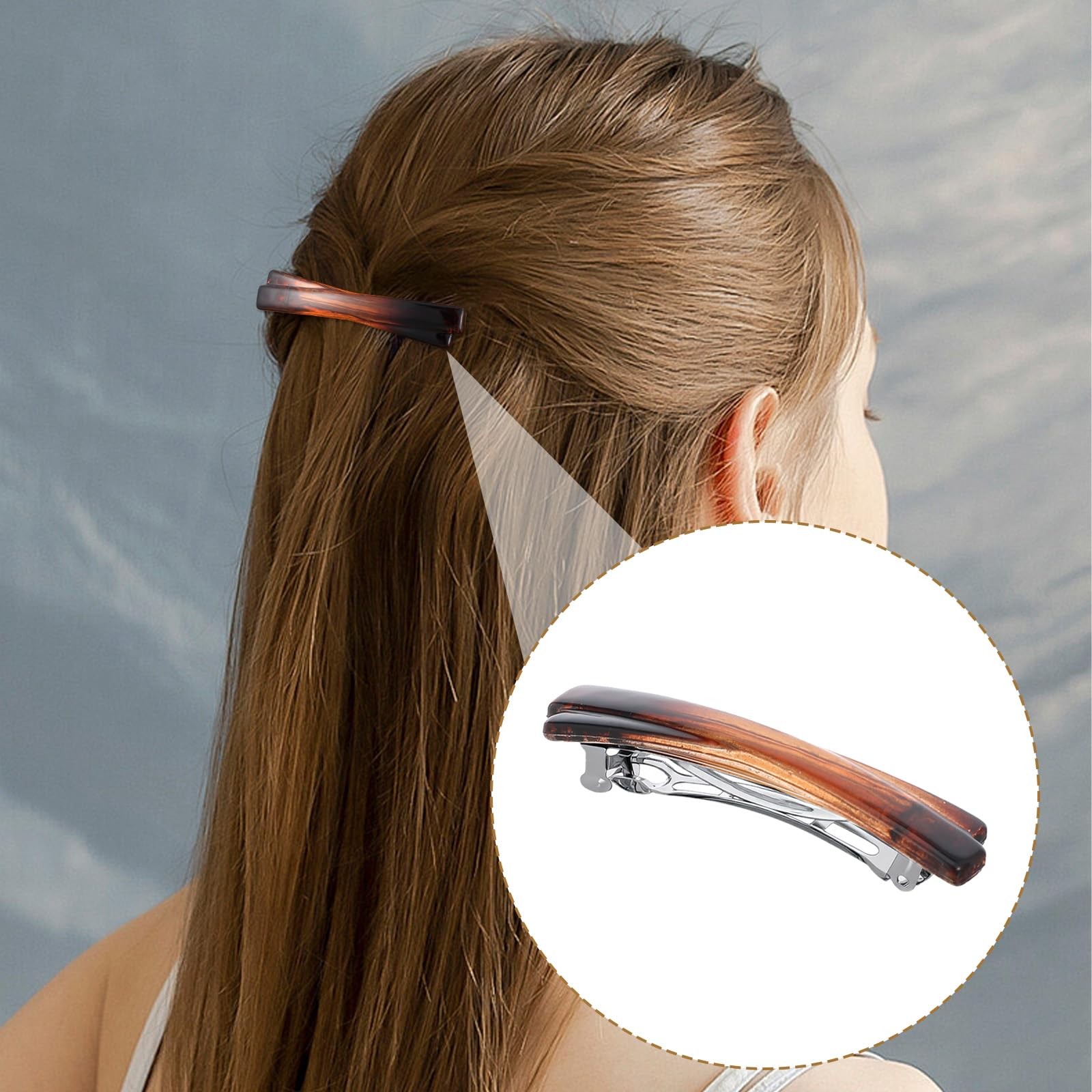 8Pcs French Barrette Hair Clips Small Tortoise Shell Hair Clip Acetate French…