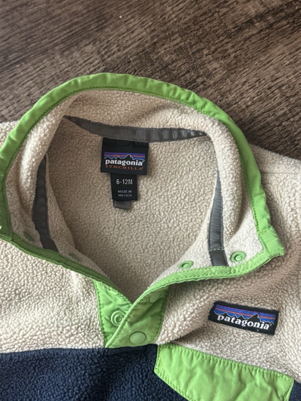 Patagonia Synchilla Baby Jacket 6-12M Snap-T Fleece Pullover Colorblock