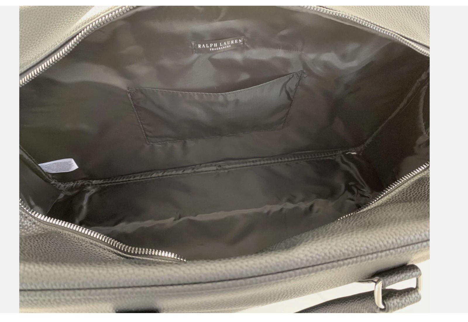 Ralph Lauren Fragrances Duffle Black Faux Leather Travel Shoulder Gym Bag New