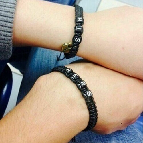 Couple Bracelet Lock Core Key Pendant Woven Hanging Rope Bracelet Jewelry Gift