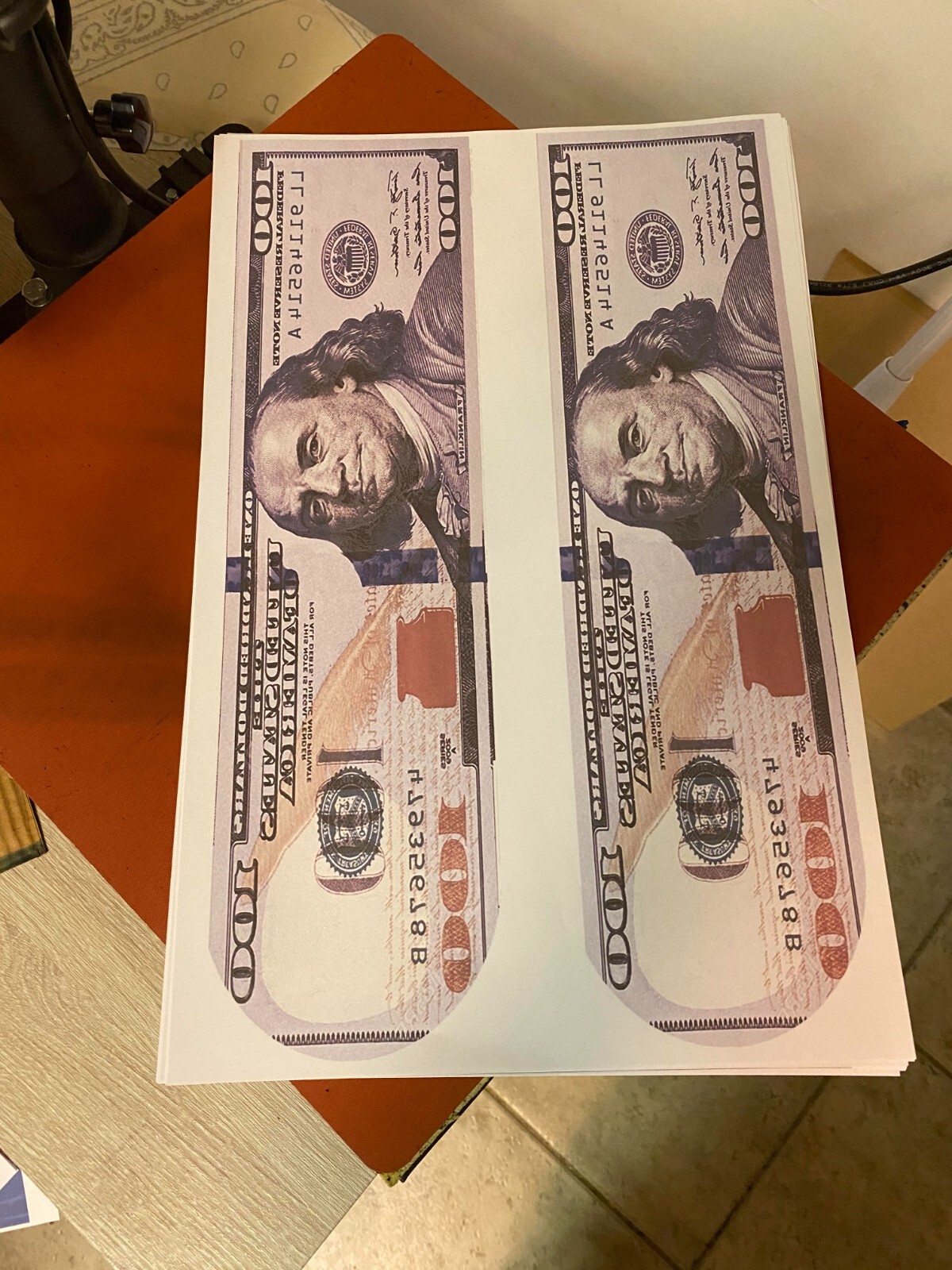 Money Print 100 Hundred Dollar bill printed Crew Socks