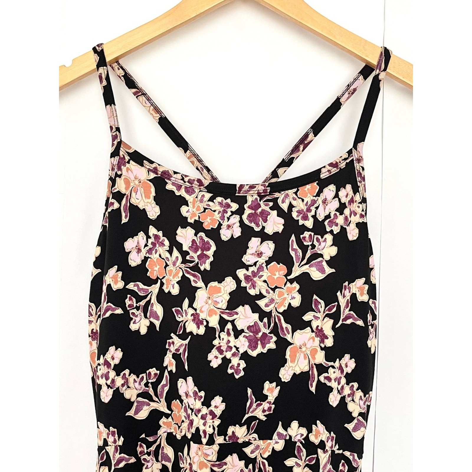 Pact Organic Fit & Flare Midi Dress Floral Pockets Size Large Multicolor Posies