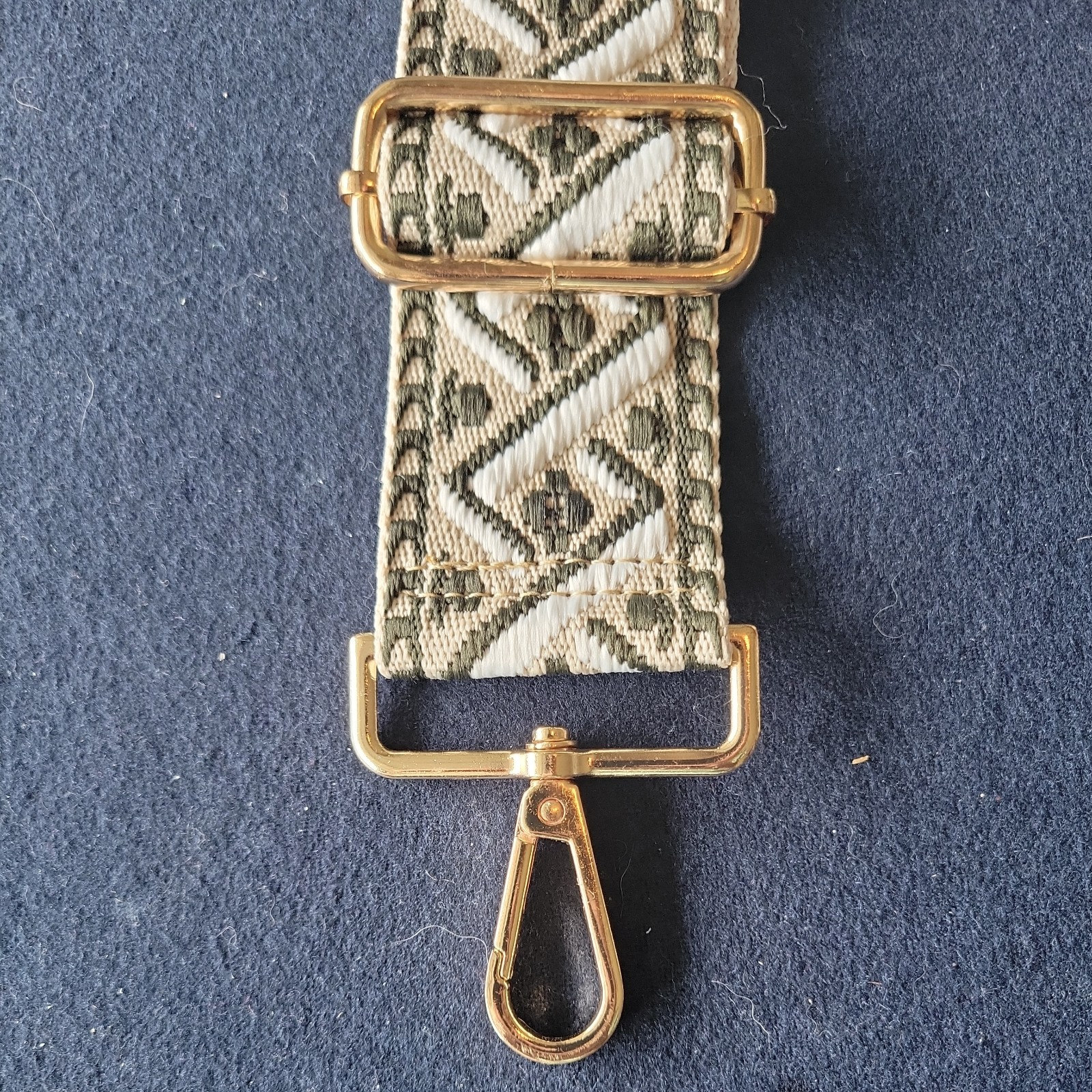 Fashion Shoulder Strap Adjustable Replacement Green/ white/ tan 2in