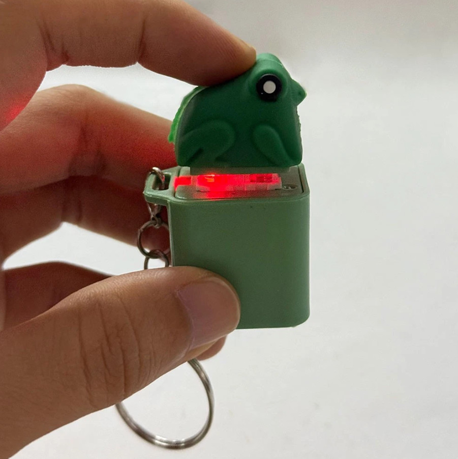 Frog Knocking Toy Frog Keyboard Keychain Decor Emit Light And Sound Pendant TL