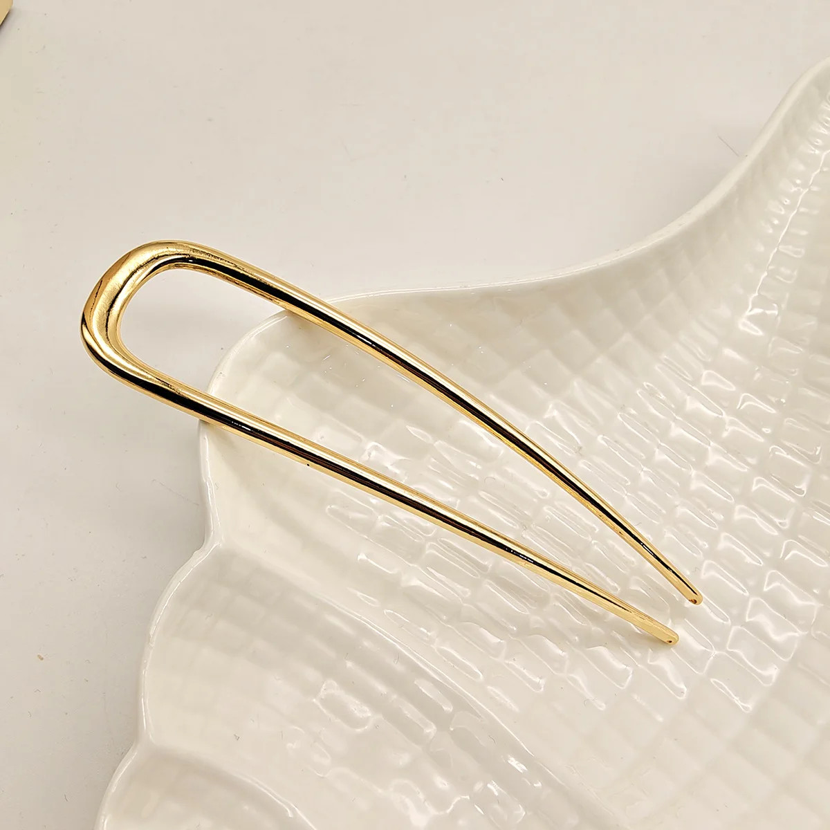1Pcs French Hair Pins for Women Alloy Golden U-Shaped Magic Grip Hairpins Hair S