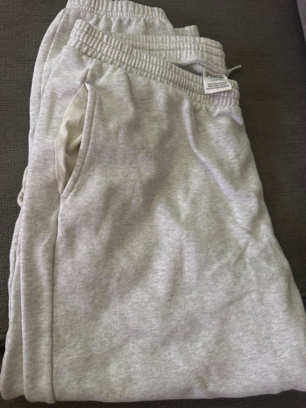 Victoria secret Pink large Half-Zip Pullover Sweater – Light Gray