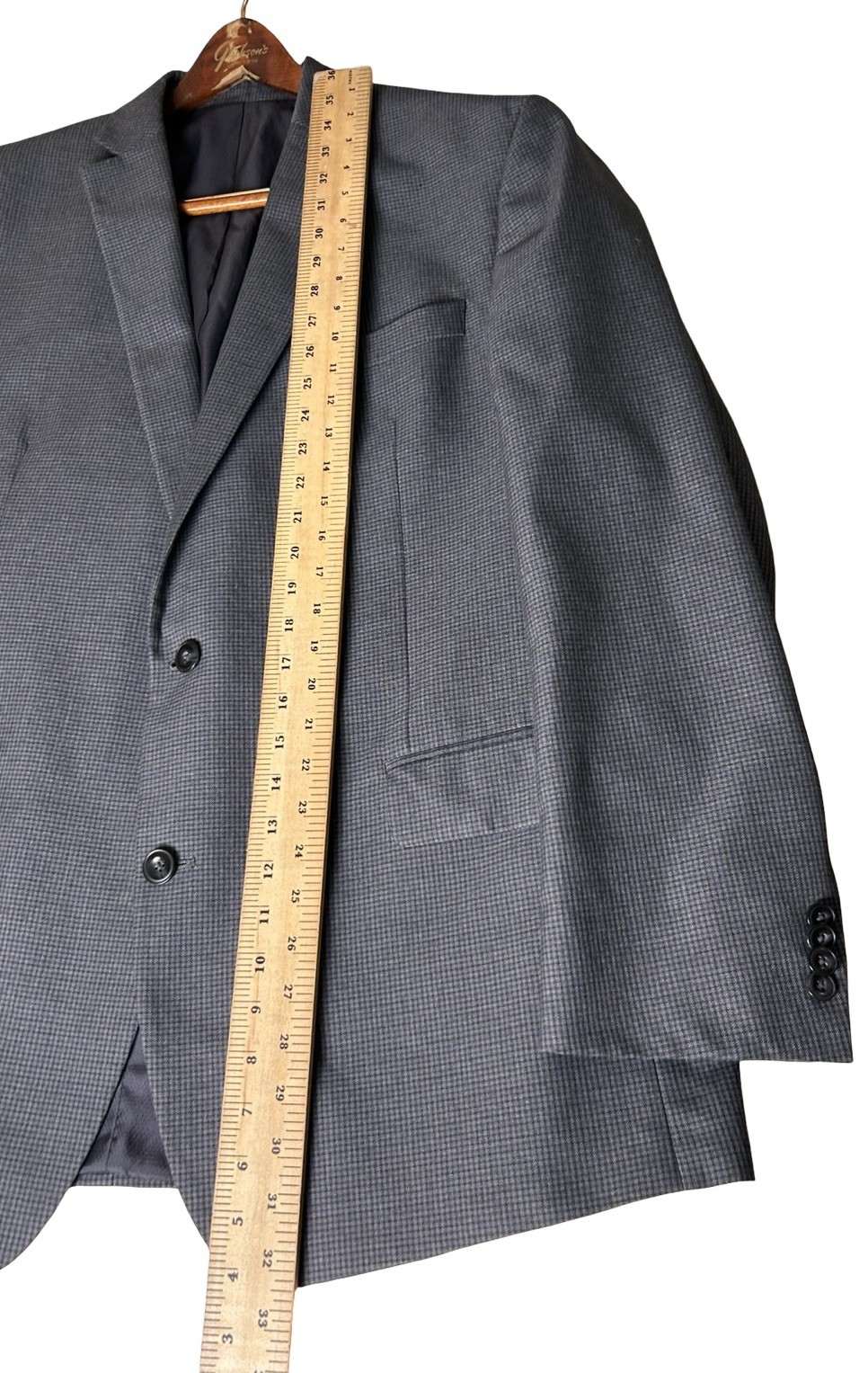 Michael Kors Plaid Blazer Sportcoat Suit Jacket Men Sz 46L Gray Two Button Front