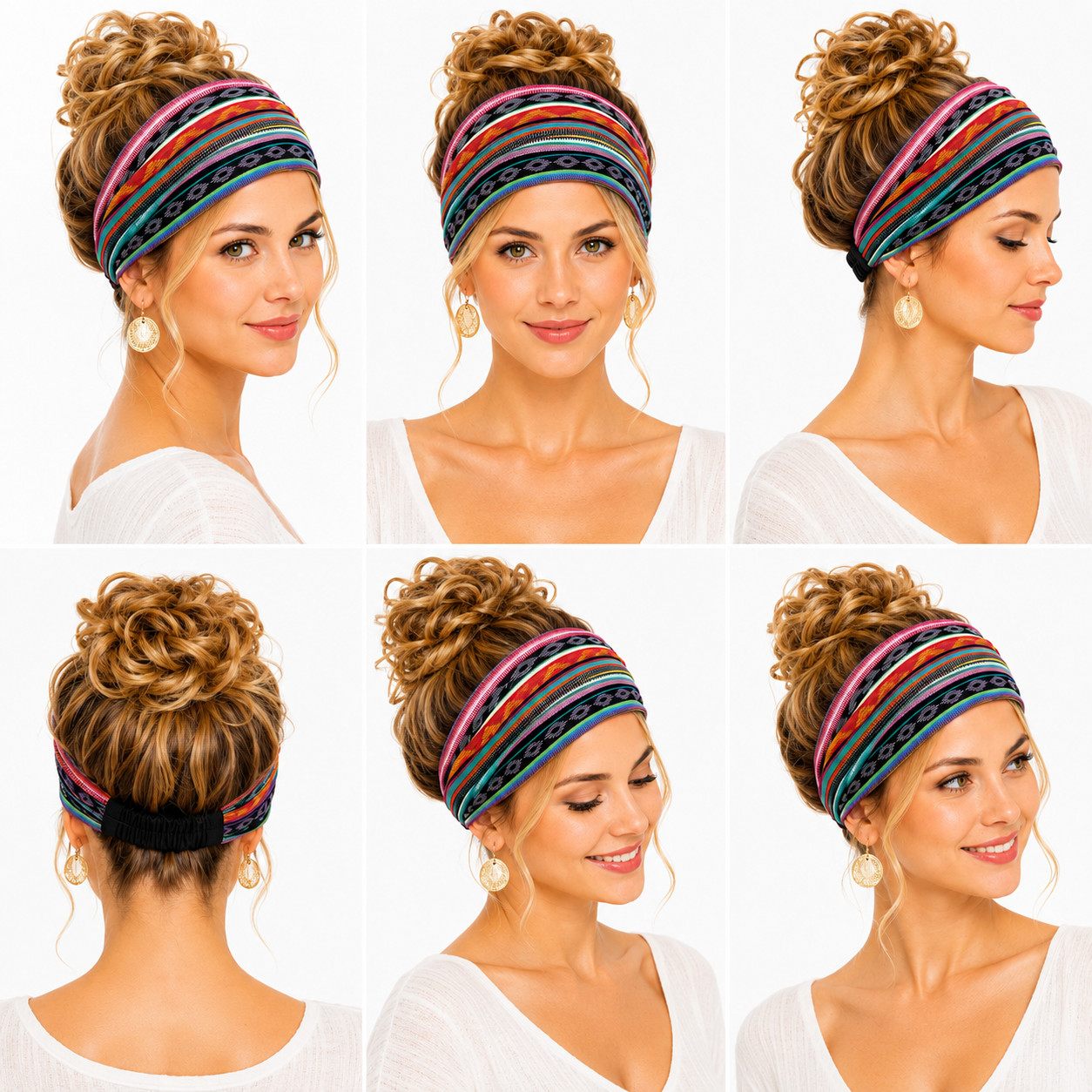 6pcs Women’s Boho Headband Wide Yoga Stretchy Hair Headwear Headwrap Sport Lot