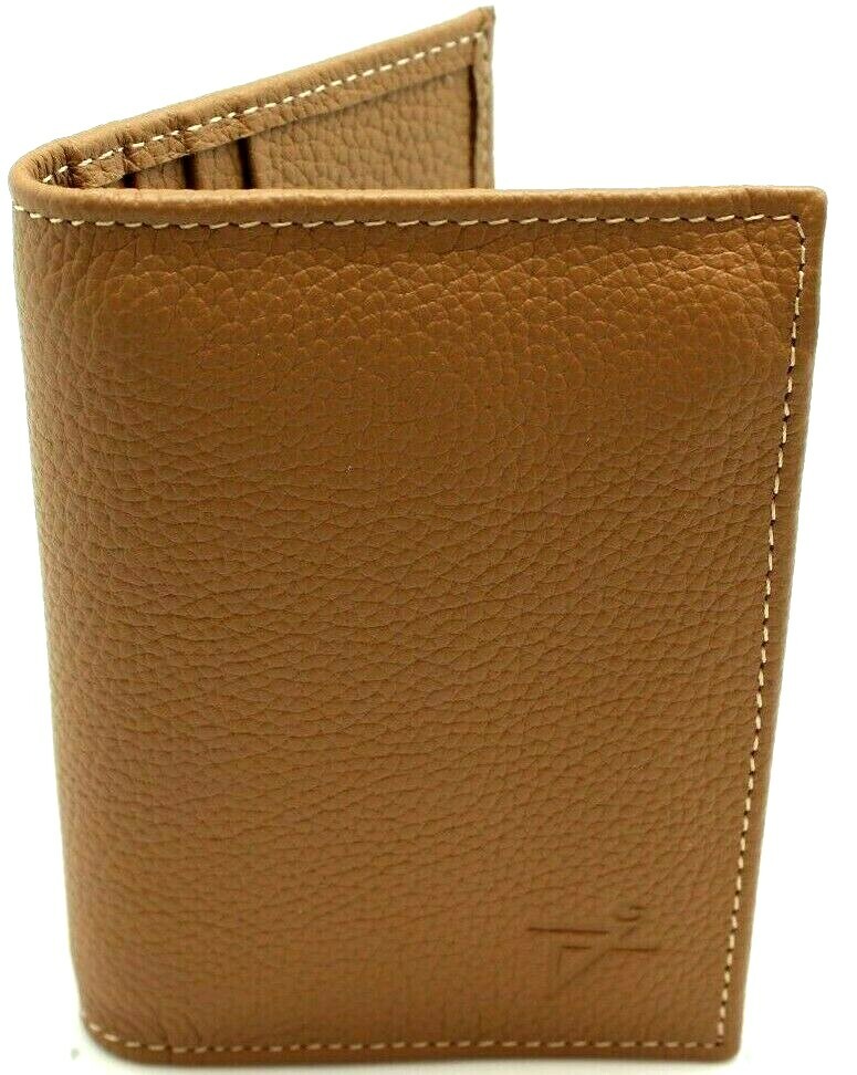 RFID safe Top Grain Leather L-Fold Wallet for Men Student ID Card Case Holder