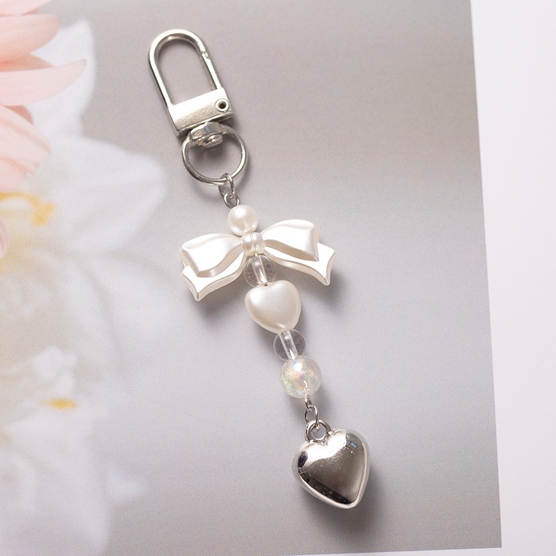 New Simple Bow Hanging Decoration Pearl Phone Chain Pendant Bag Pendant Keychain