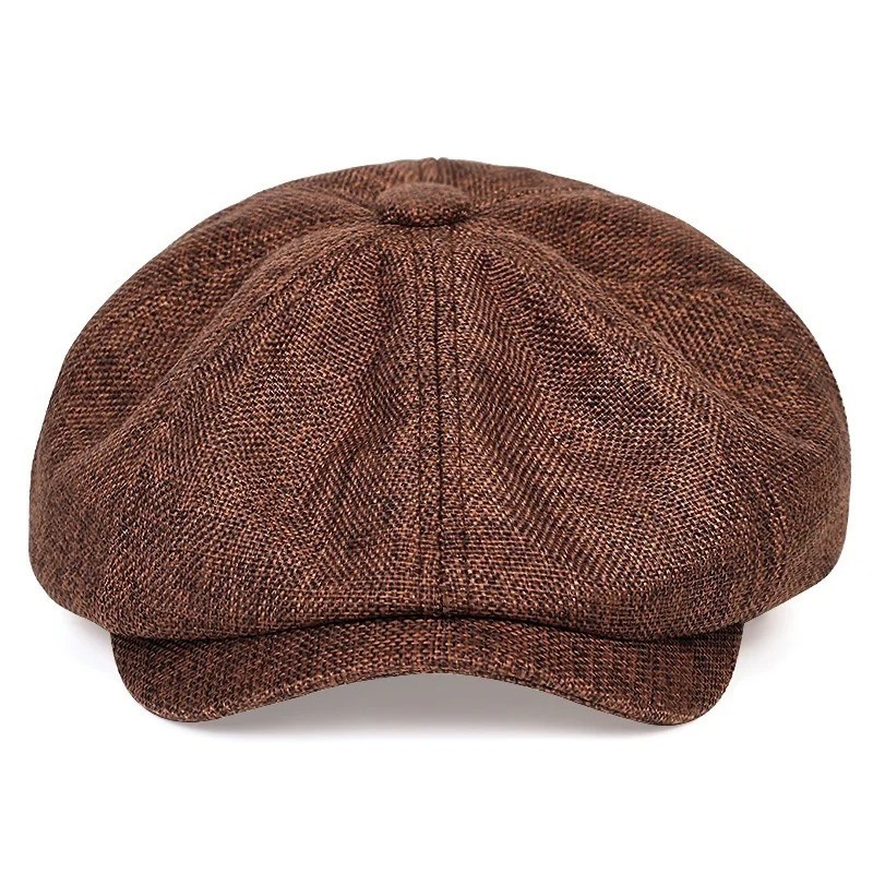 Newsboy Hat Flat Cap Driver Herringbone Tweed Plain Wool Baker Boy Classic Golf
