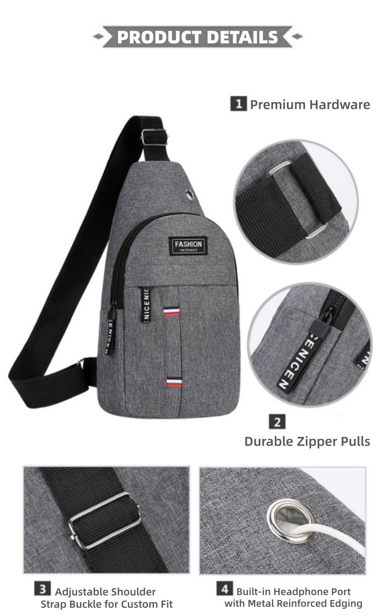 Men’s Canvas Crossbody Sling Bag Shoulder Backpack Casual Travel Chest Pack US