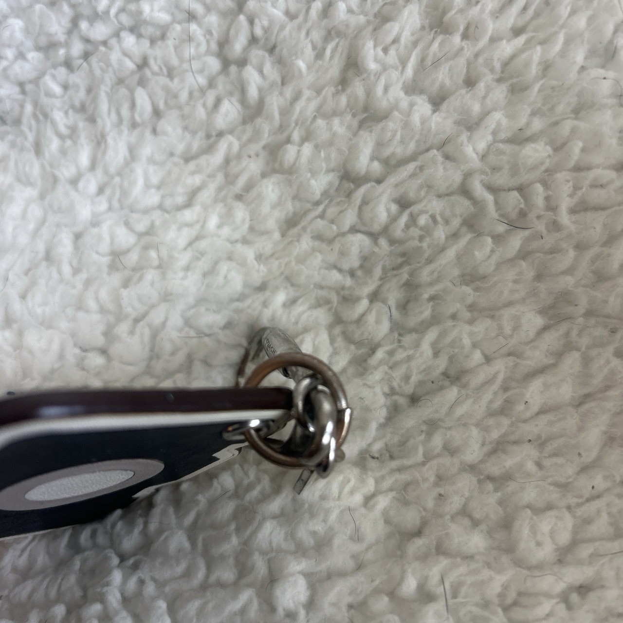 Coach camera leather keychain with carabiner