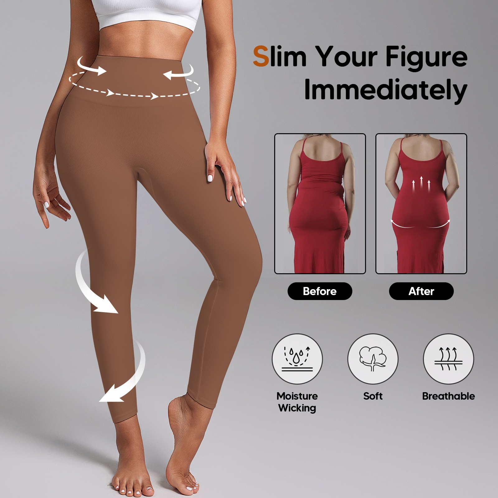Women Slimming Anti Cellulite Compression Leggings Leg Shaper High Waist Pants