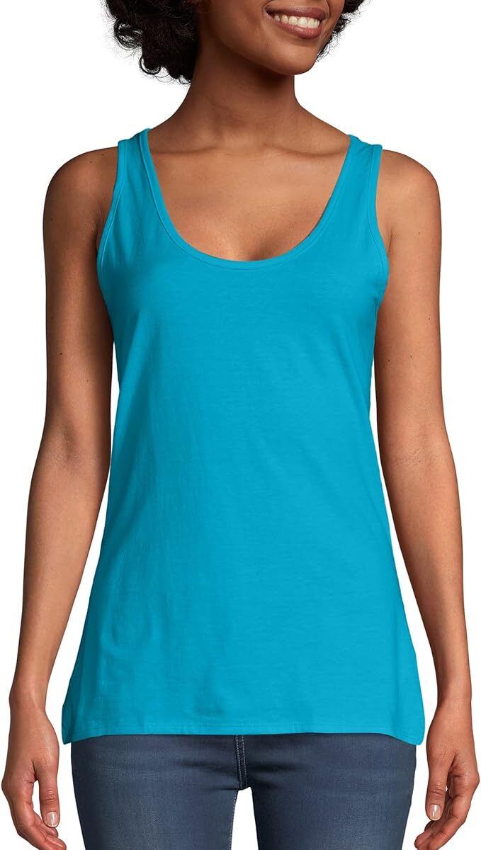 Hanes Scoop Neck Tank Top Sleeveless Lightweight Essential Women