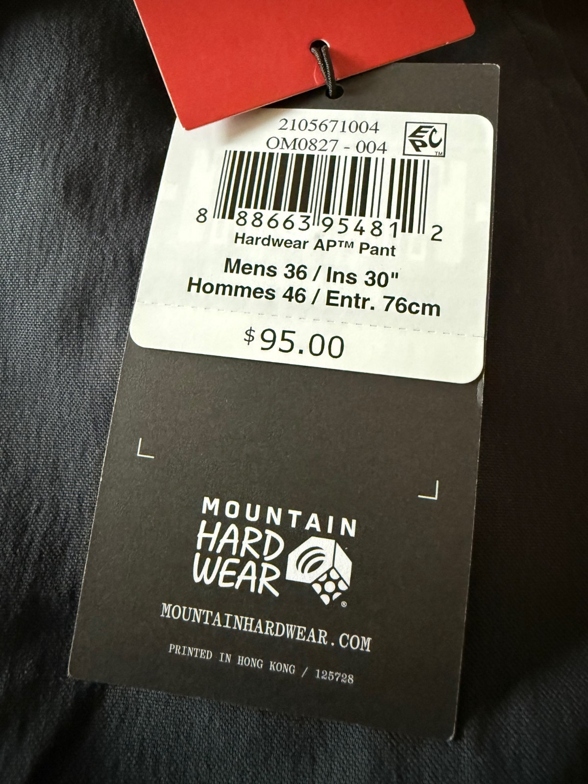 NEW Mountain Hardwear AP Pant Men’s Gray Outdoor Hiking Blend SZ 36×30